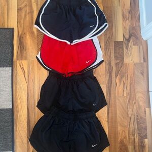 Nike Women's Running Shorts Bundle - Black & Red/Navy Blue